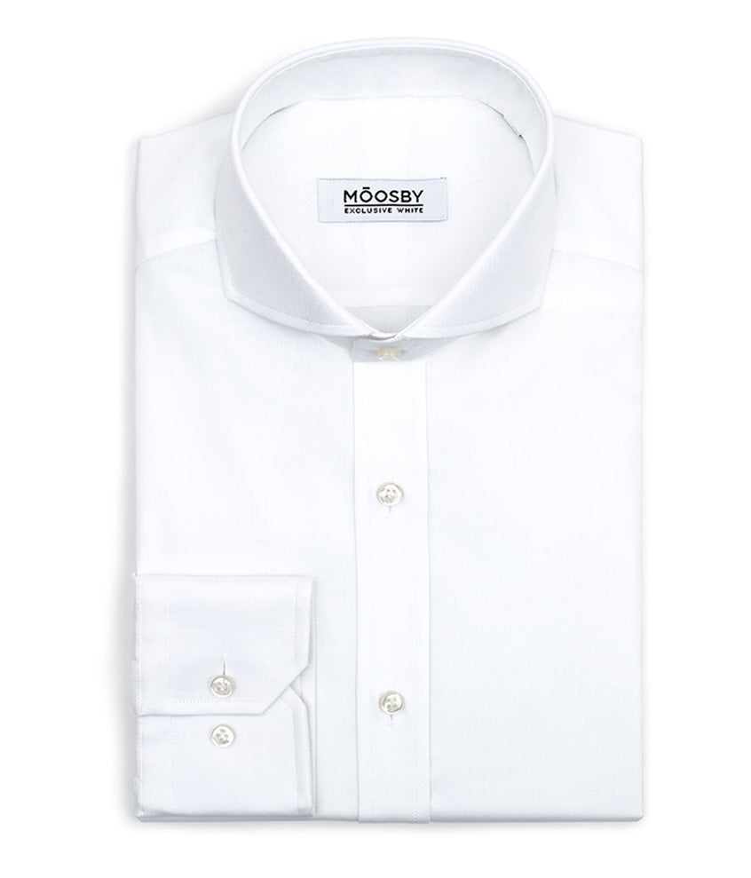 zenital camisa blanca manga larga cuello abierto italiano