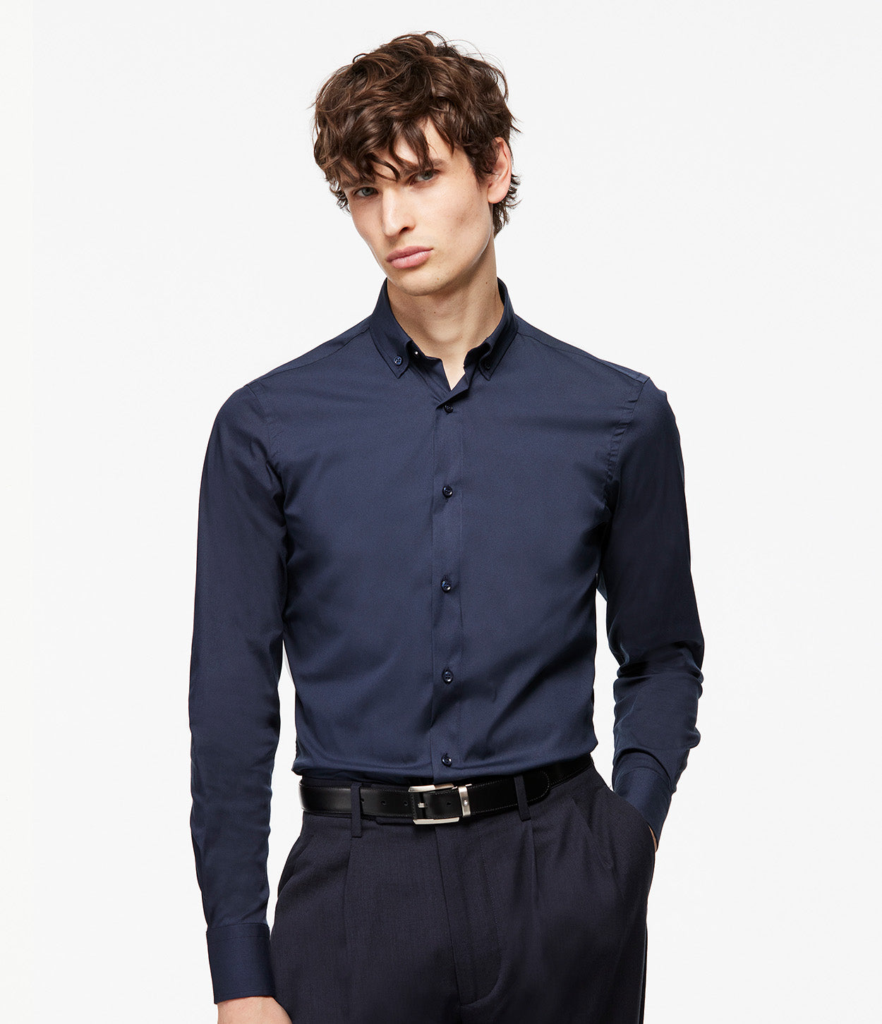 Camisas best sale azul marino