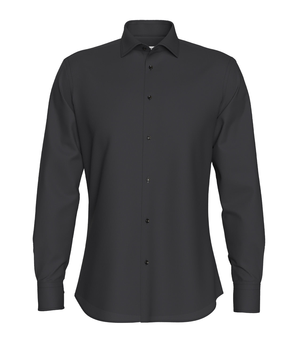 camisa negra modelada en digital parte frontal