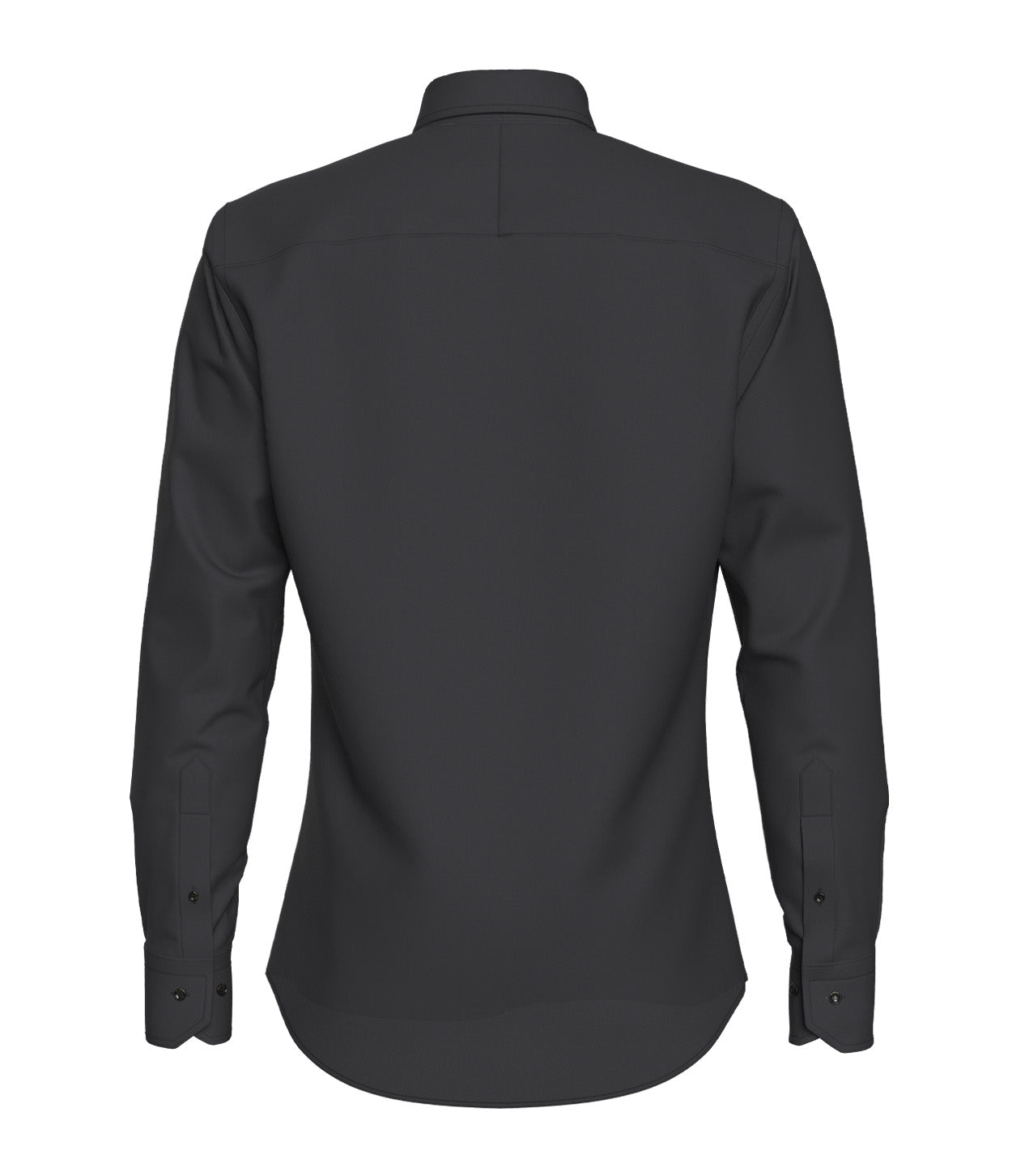 camisa negra modelada en digital parte trasera