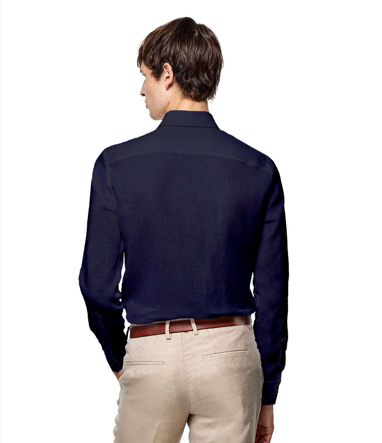 CAMISA LINO AZUL NAVY FIT TAILORED