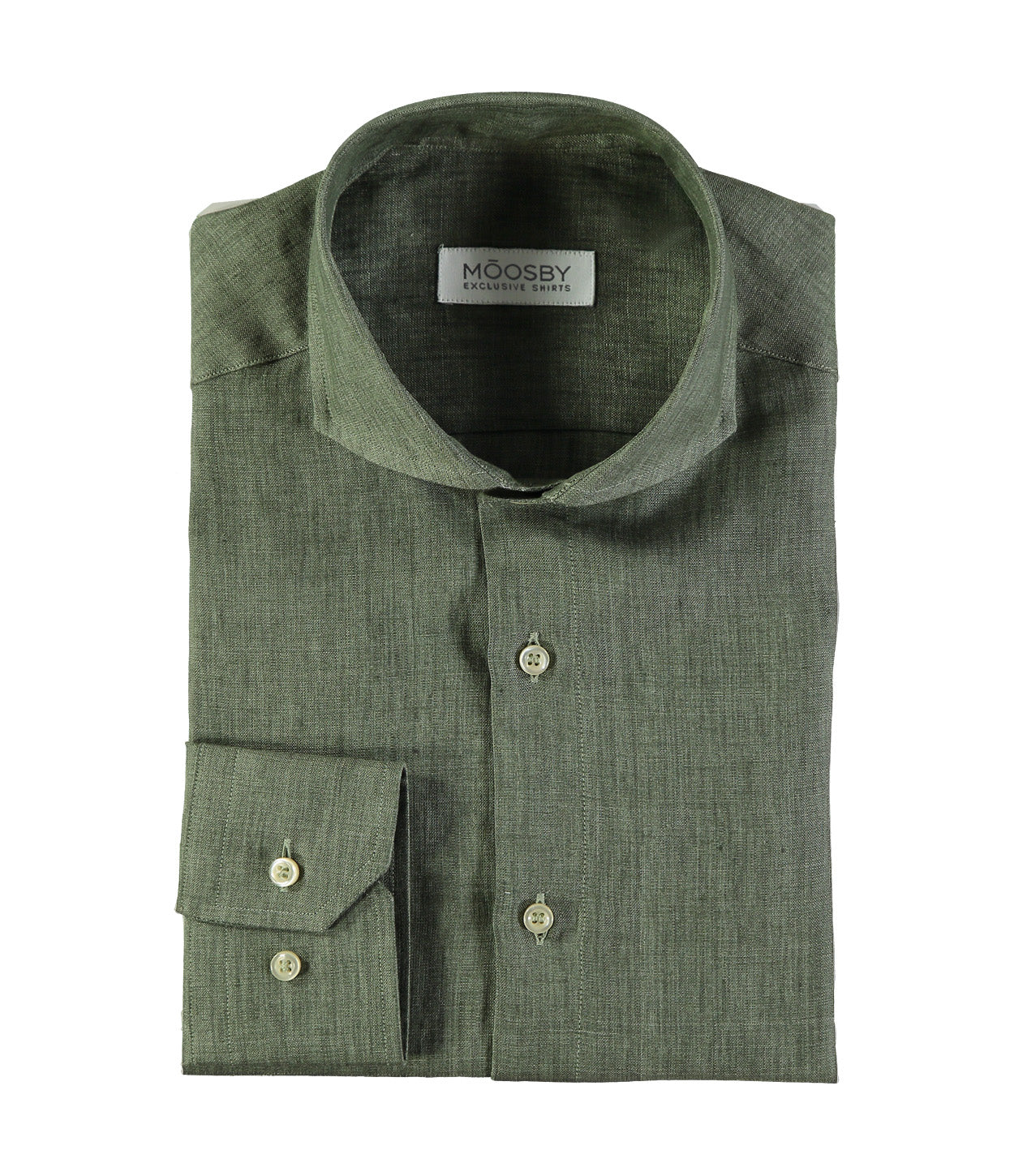 CAMISA LINO VERDE KAKI