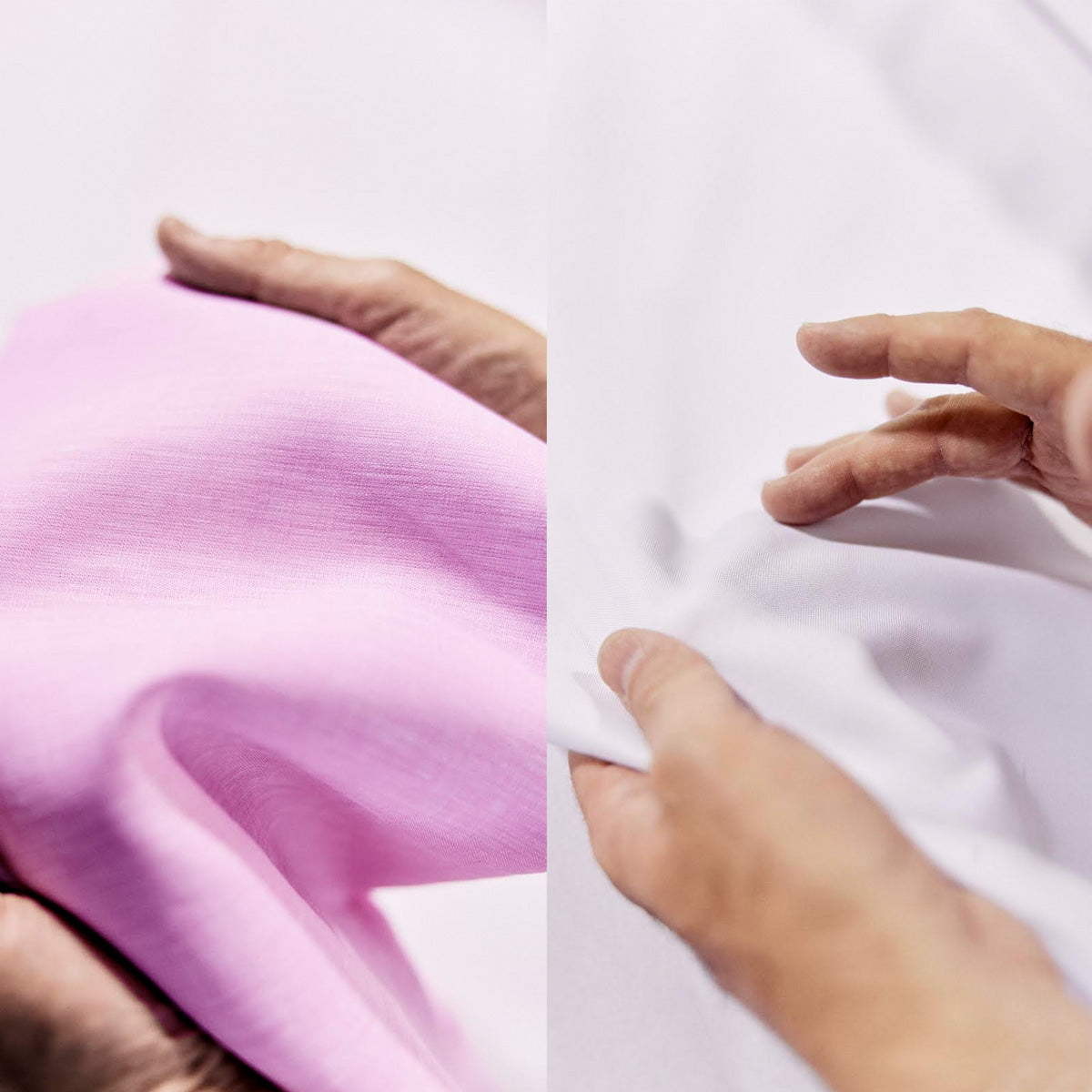 composición de dos imágenes mostrando la calidad de los tejidos