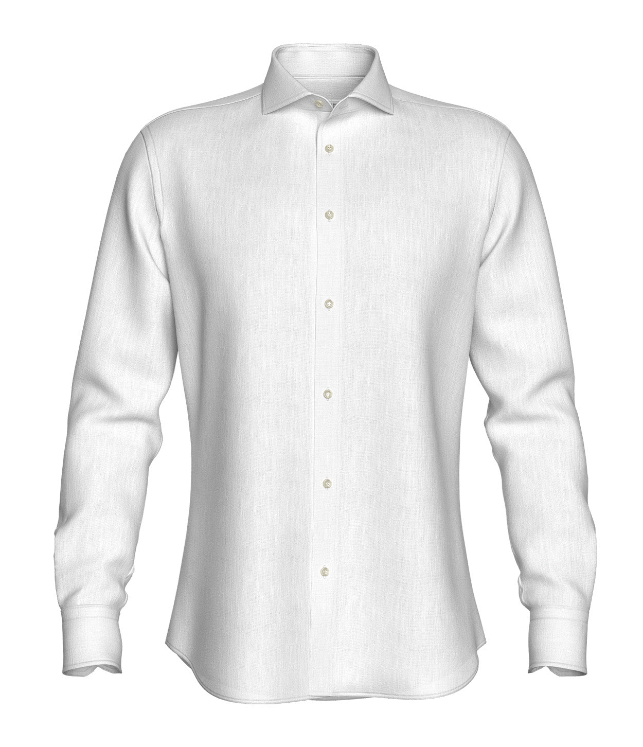 modelado digital de camisa blanca lino manga larga