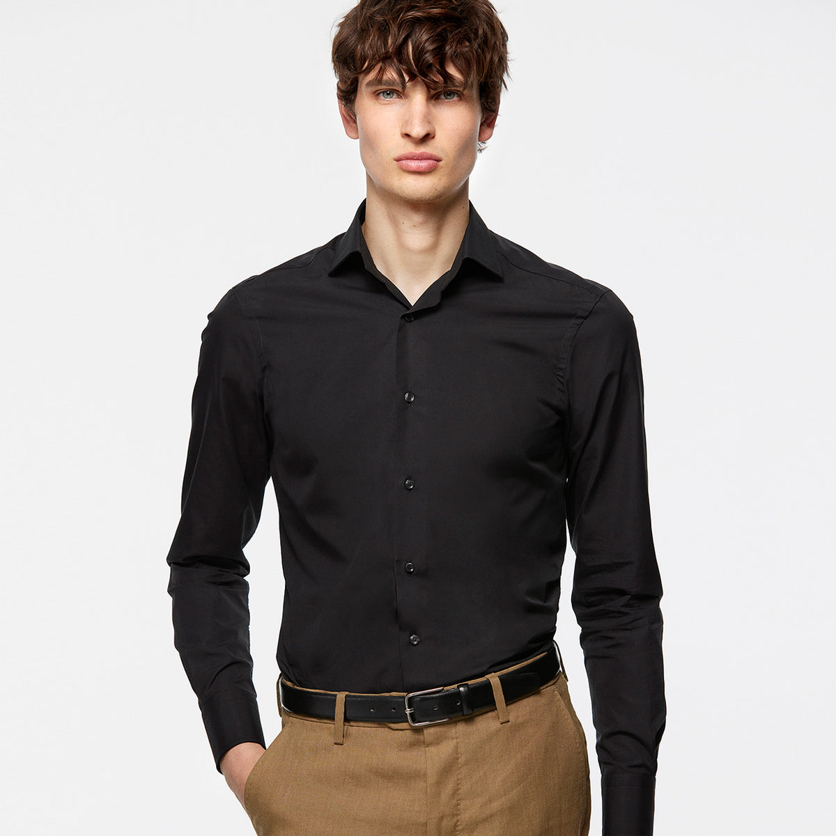 CAMISA NEGRA ALGODÓN - Main Image